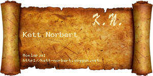 Kett Norbert névjegykártya