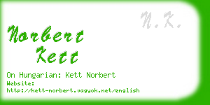 norbert kett business card